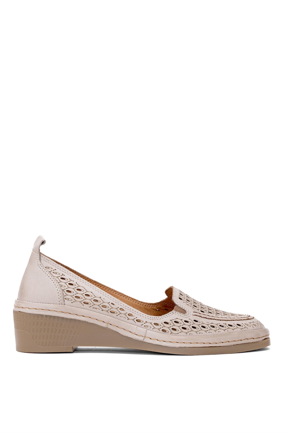 D25YA-330 Kadın Hakiki Deri Dolgu Topuk Ayakkabı Gri - Görsel 2