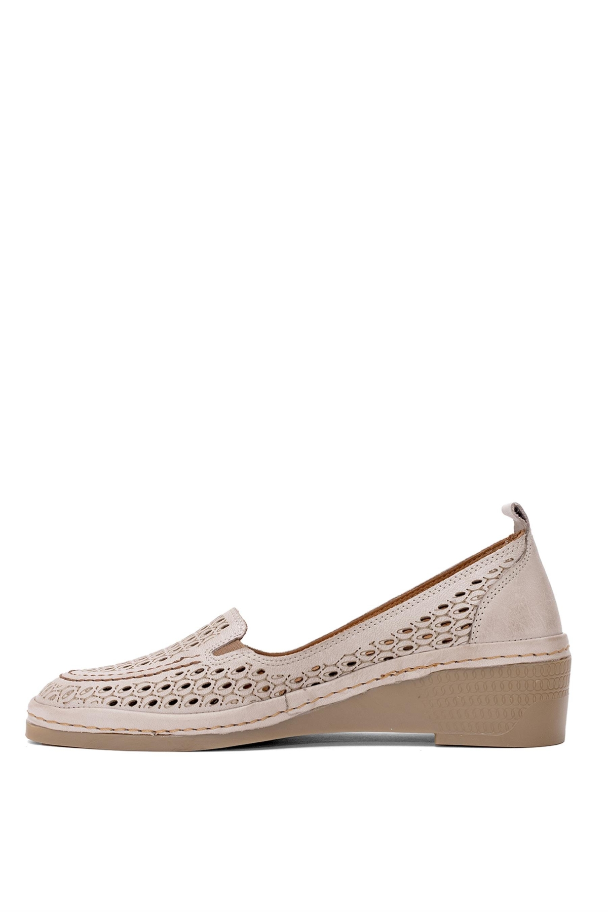 D25YA-330 Kadın Hakiki Deri Dolgu Topuk Ayakkabı Gri - Görsel 4