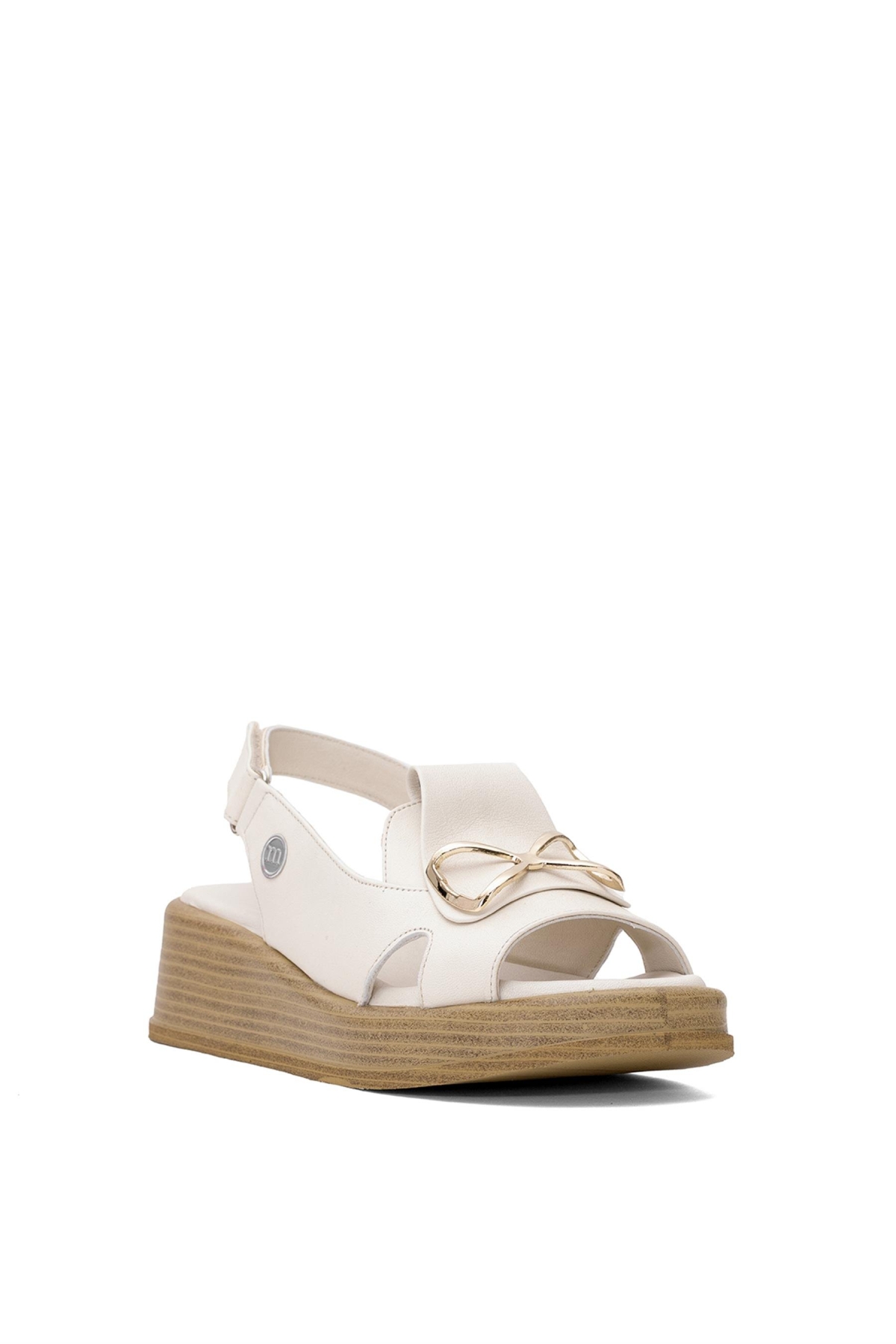 D25YS-2780 Kadın Hakiki Deri Düz Sandalet Kemik - Görsel 3