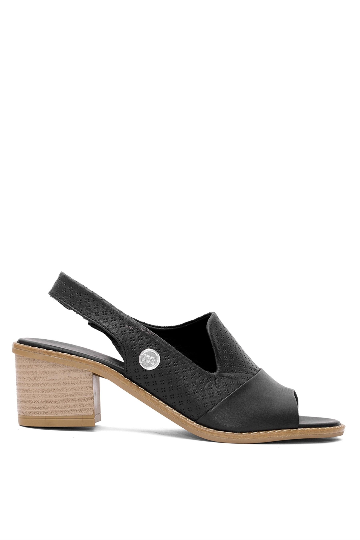 D25YS-2840 Kadın Hakiki Deri Topuklu Sandalet Siyah - Görsel 2