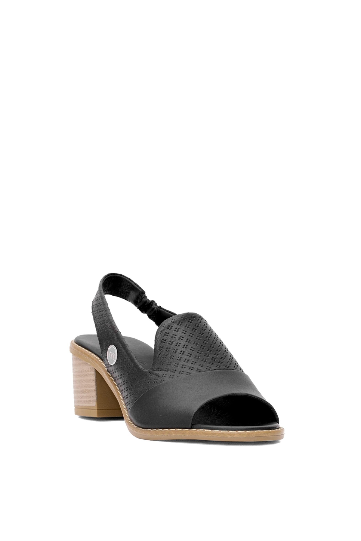 D25YS-2840 Kadın Hakiki Deri Topuklu Sandalet Siyah - Görsel 3