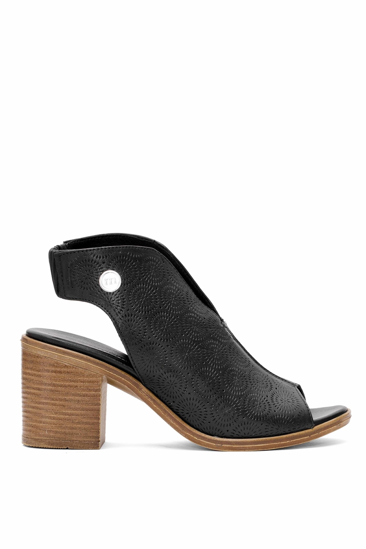 D25YS-2915 Kadın Hakiki Deri Topuklu Sandalet Siyah - Görsel 2