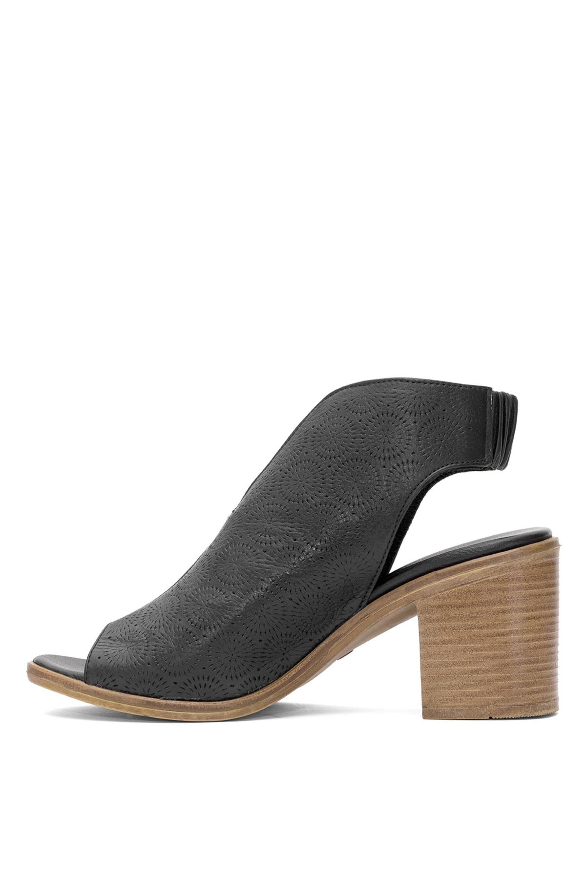 D25YS-2915 Kadın Hakiki Deri Topuklu Sandalet Siyah - Görsel 4