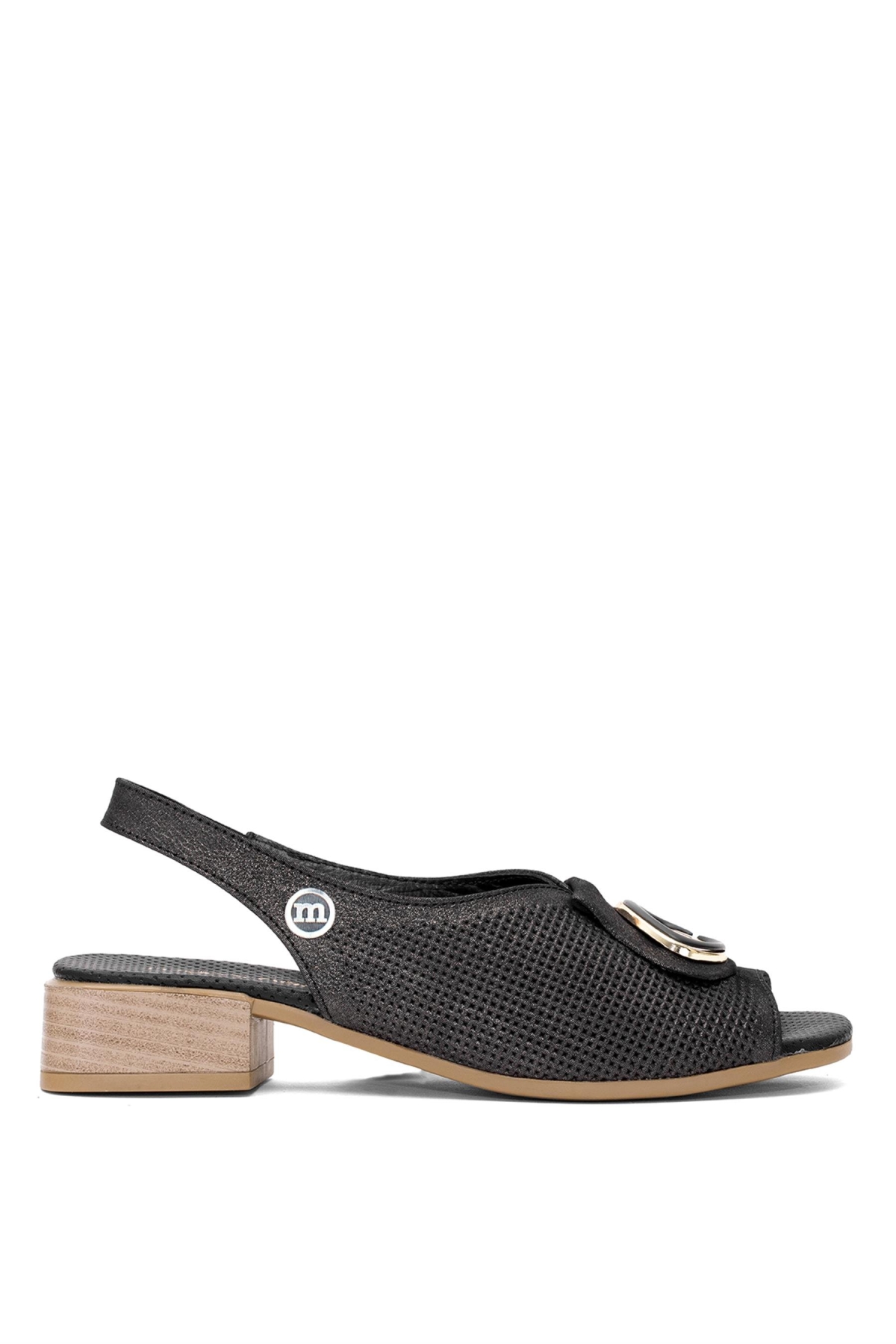 D25YS-2720 Kadın Hakiki Deri Topuklu Sandalet Platin - Görsel 2