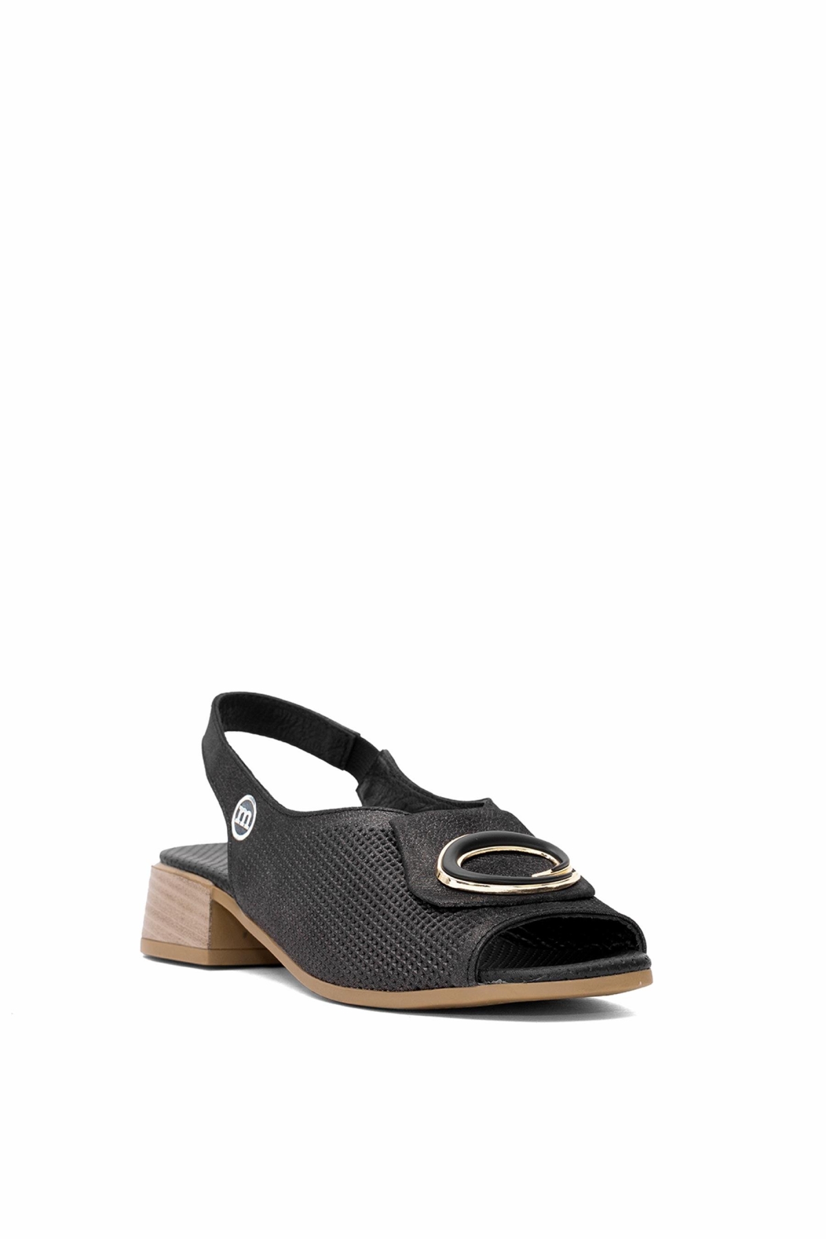 D25YS-2720 Kadın Hakiki Deri Topuklu Sandalet Platin - Görsel 3