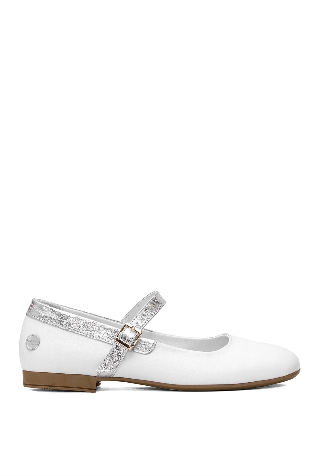 D25YA-7145 Kadın Hakiki Deri Babet Beyaz - Görsel 2