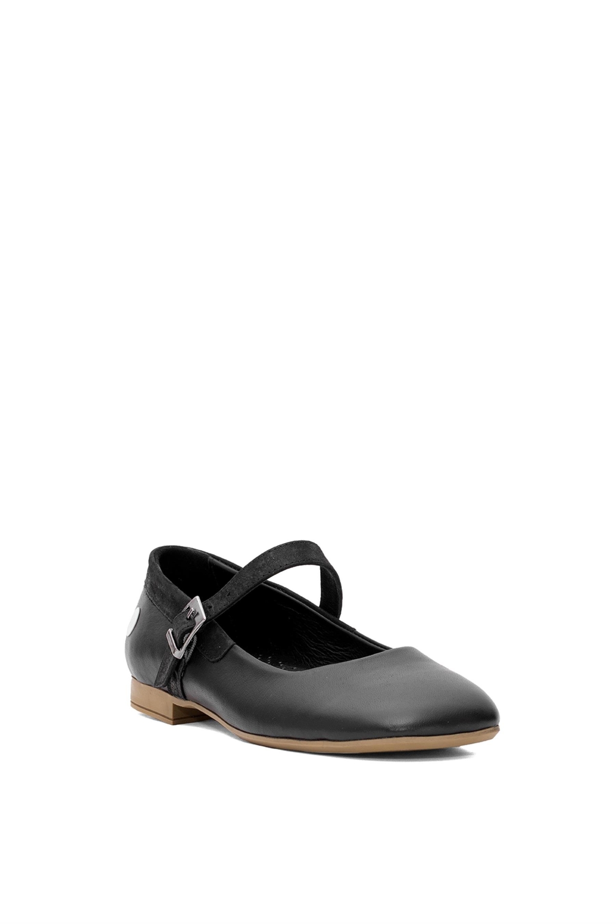 D25YA-7145 Kadın Hakiki Deri Babet Siyah - Görsel 3