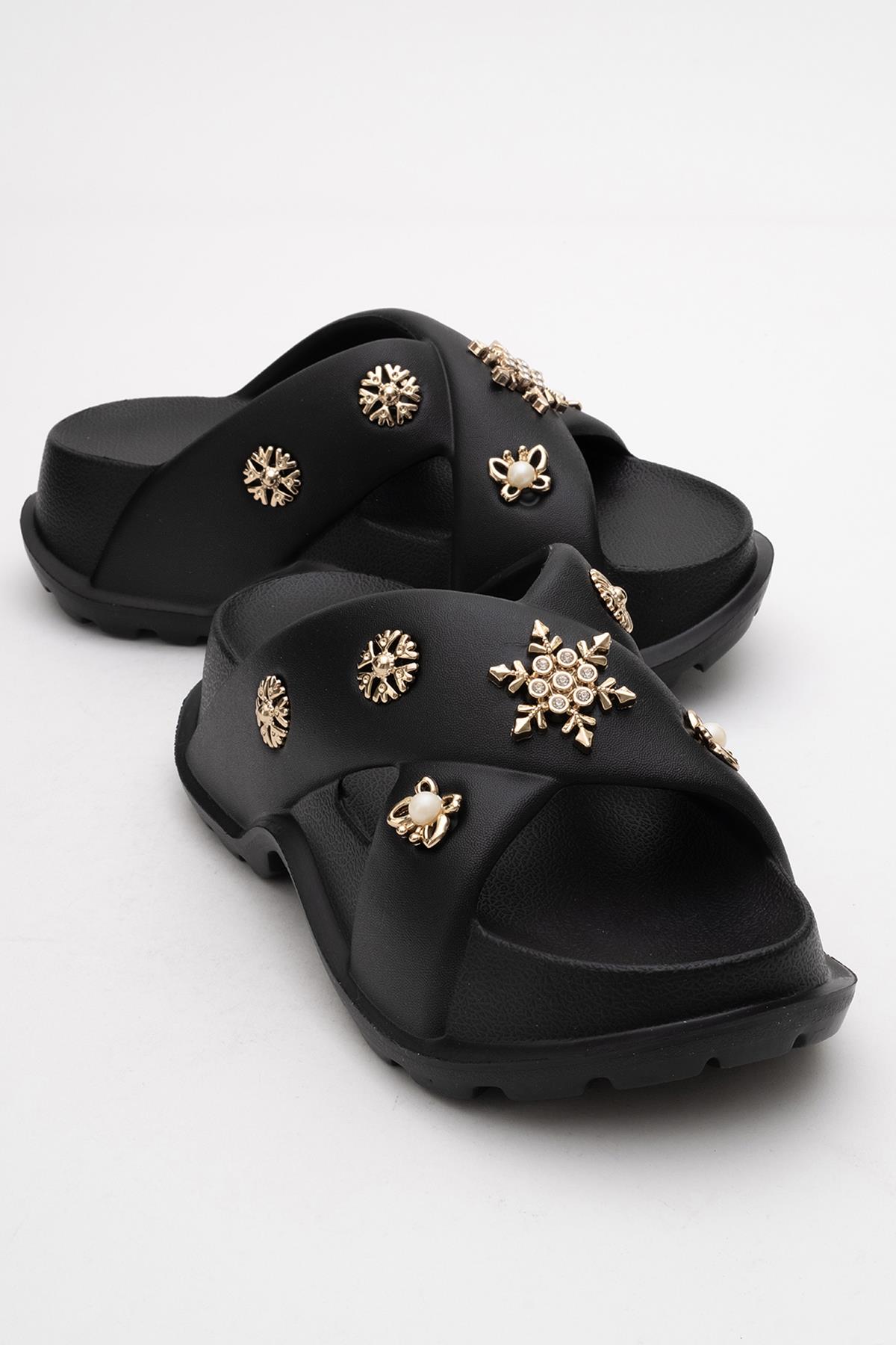 Kadın Aksesuarlı Terlik SİYAH - Görsel 2