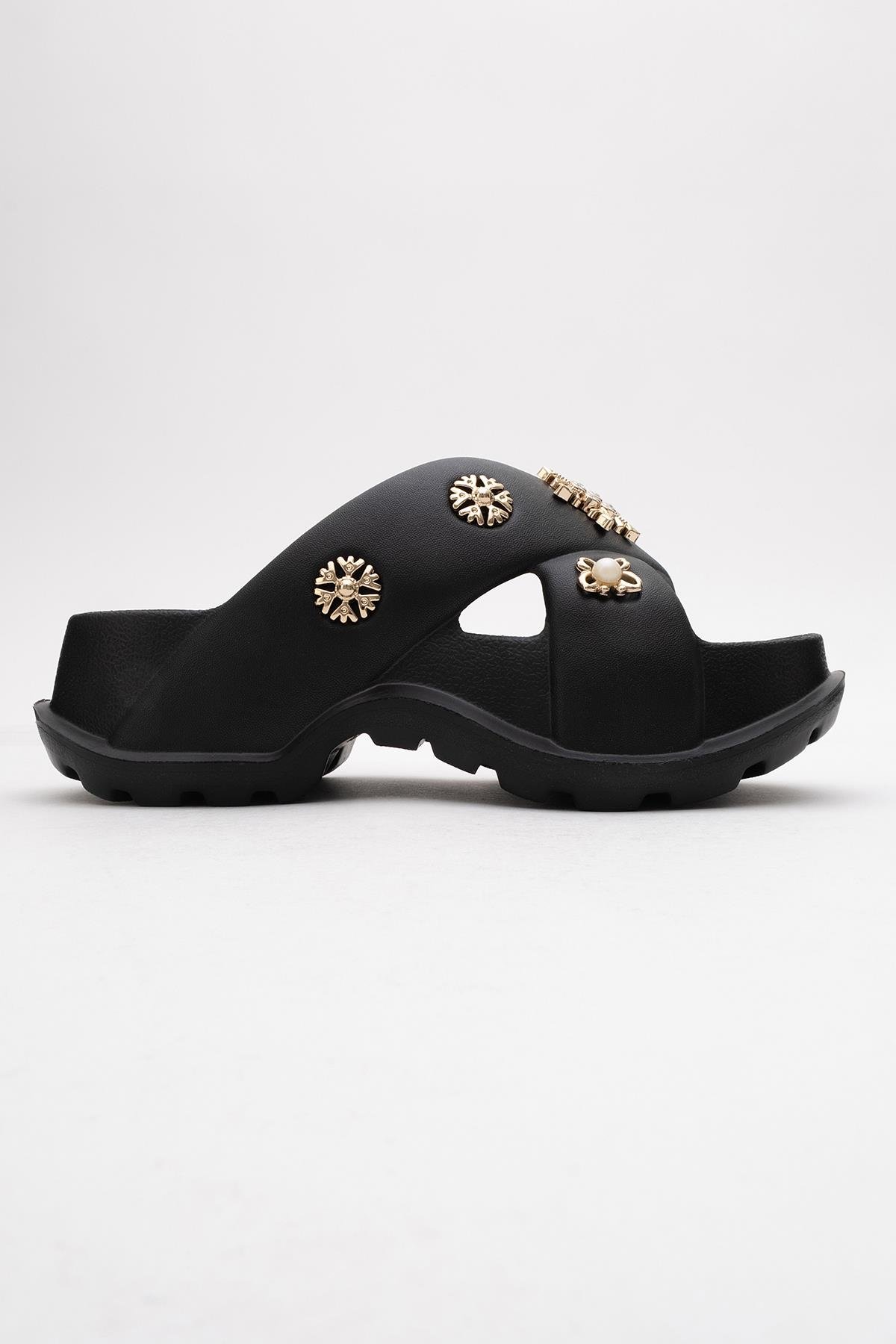 Kadın Aksesuarlı Terlik SİYAH - Görsel 3