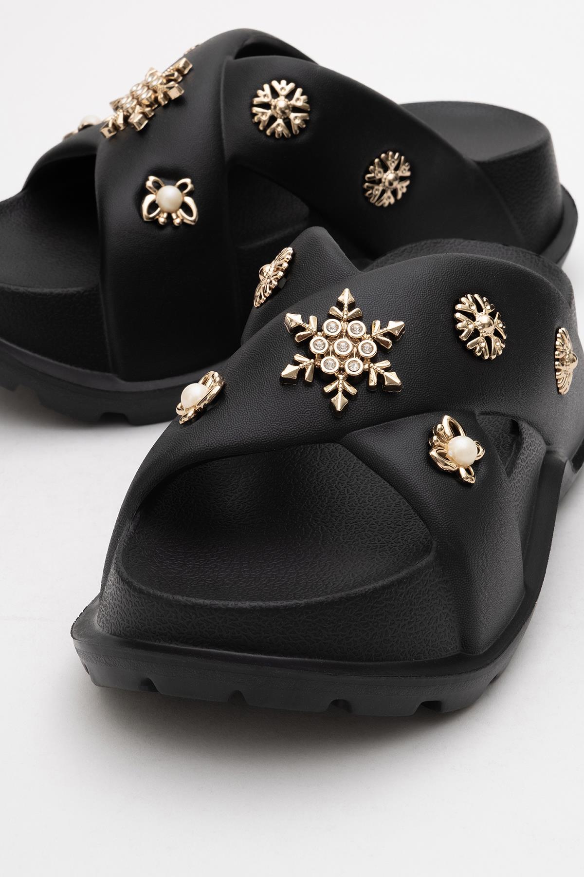 Kadın Aksesuarlı Terlik SİYAH - Görsel 4