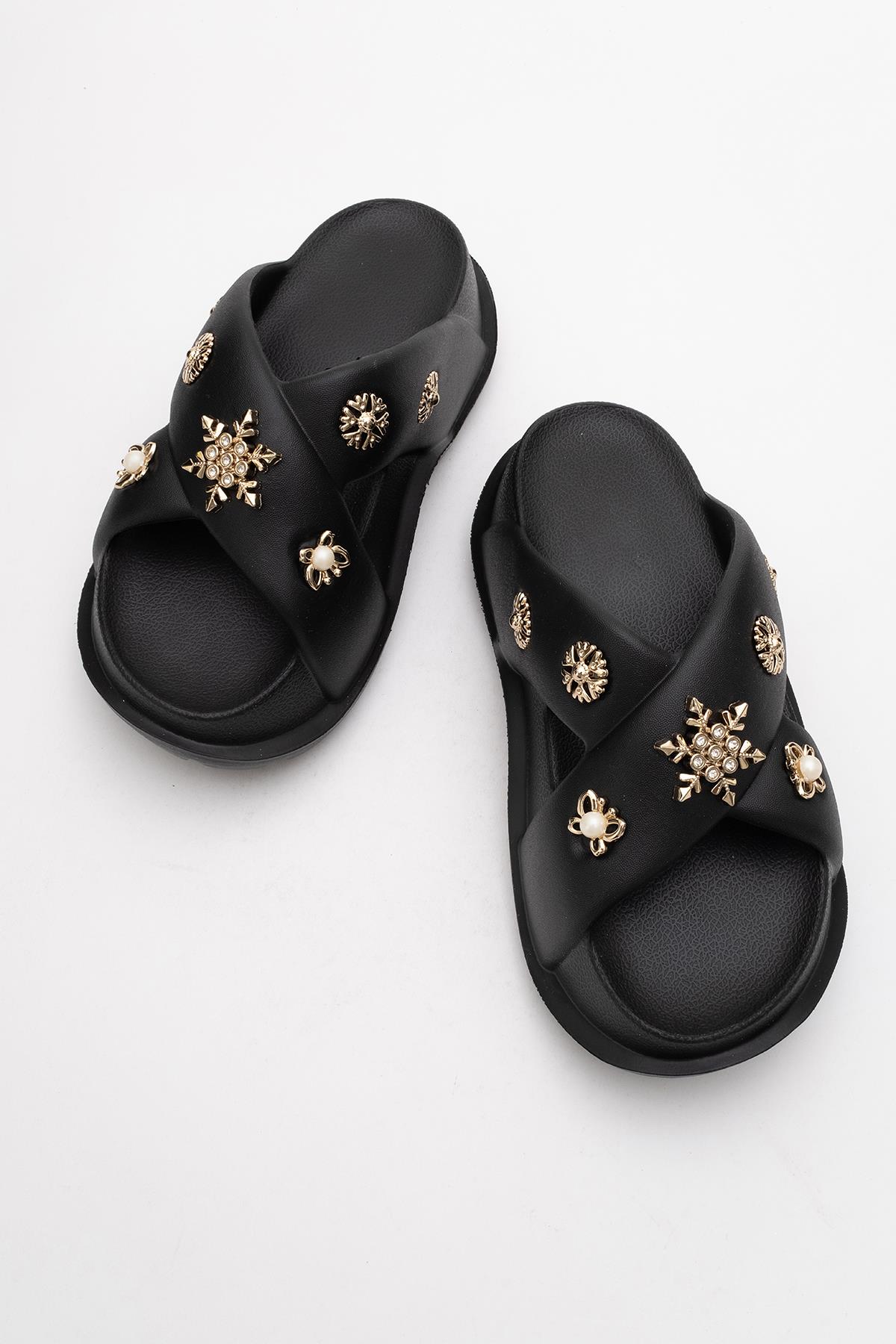 Kadın Aksesuarlı Terlik SİYAH - Görsel 6