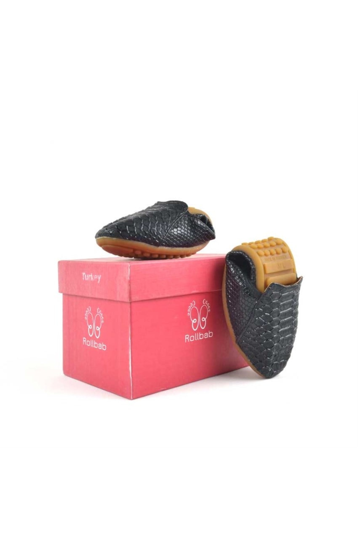 Siyah Croc Desenli Katlanabilir Kadın Babet - Görsel 6