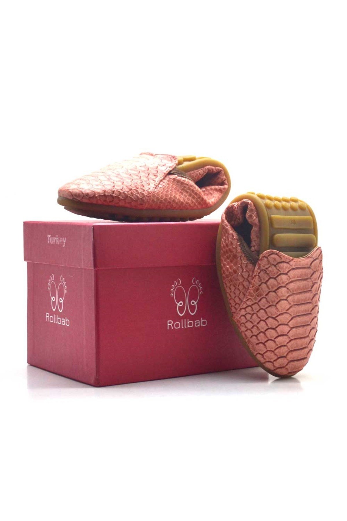 Pembe Croc Desenli Katlanabilir Kadın Babet - Görsel 6