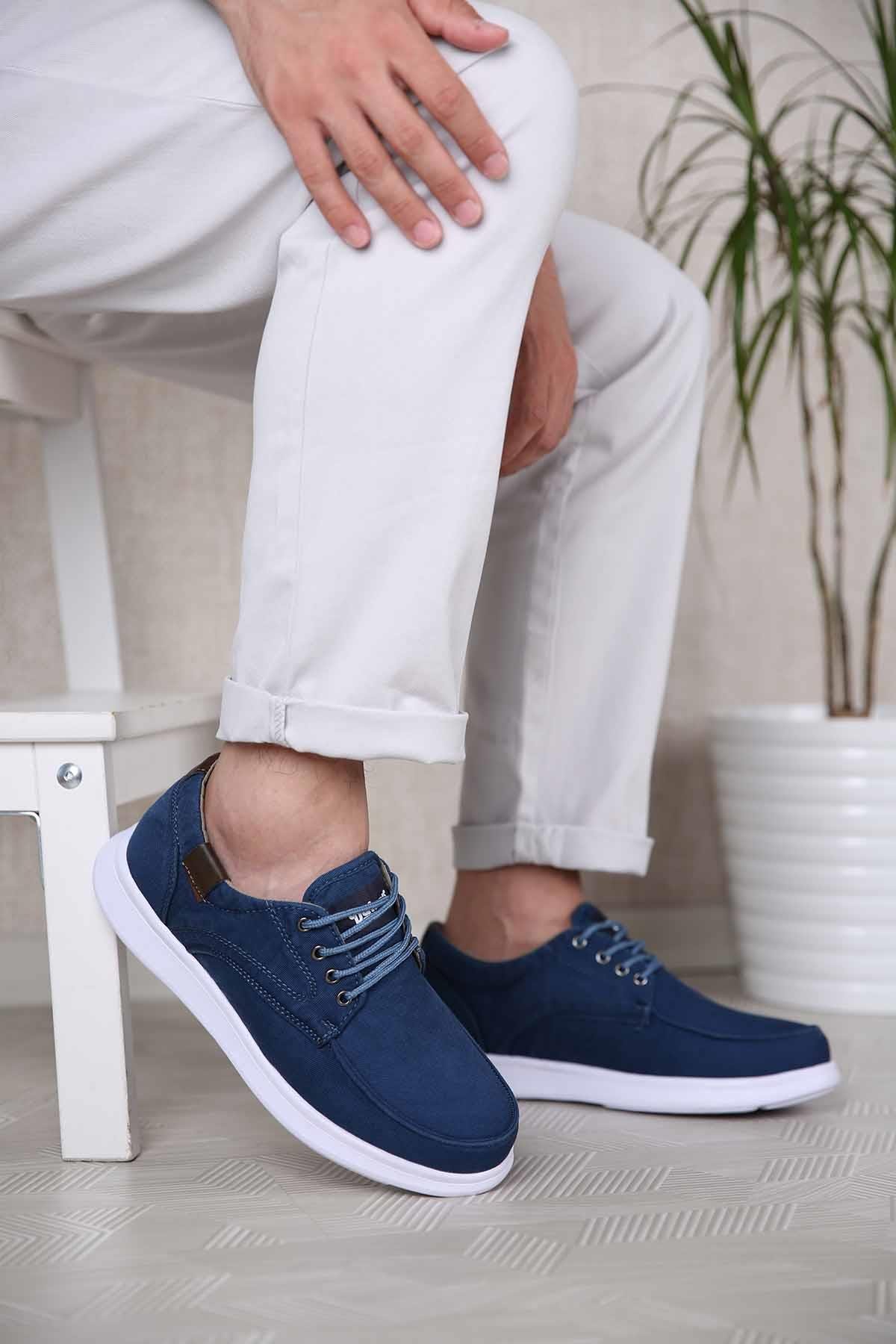 Erkek Bağcıklı Spor Ayakkabı MAVİ - Görsel 2