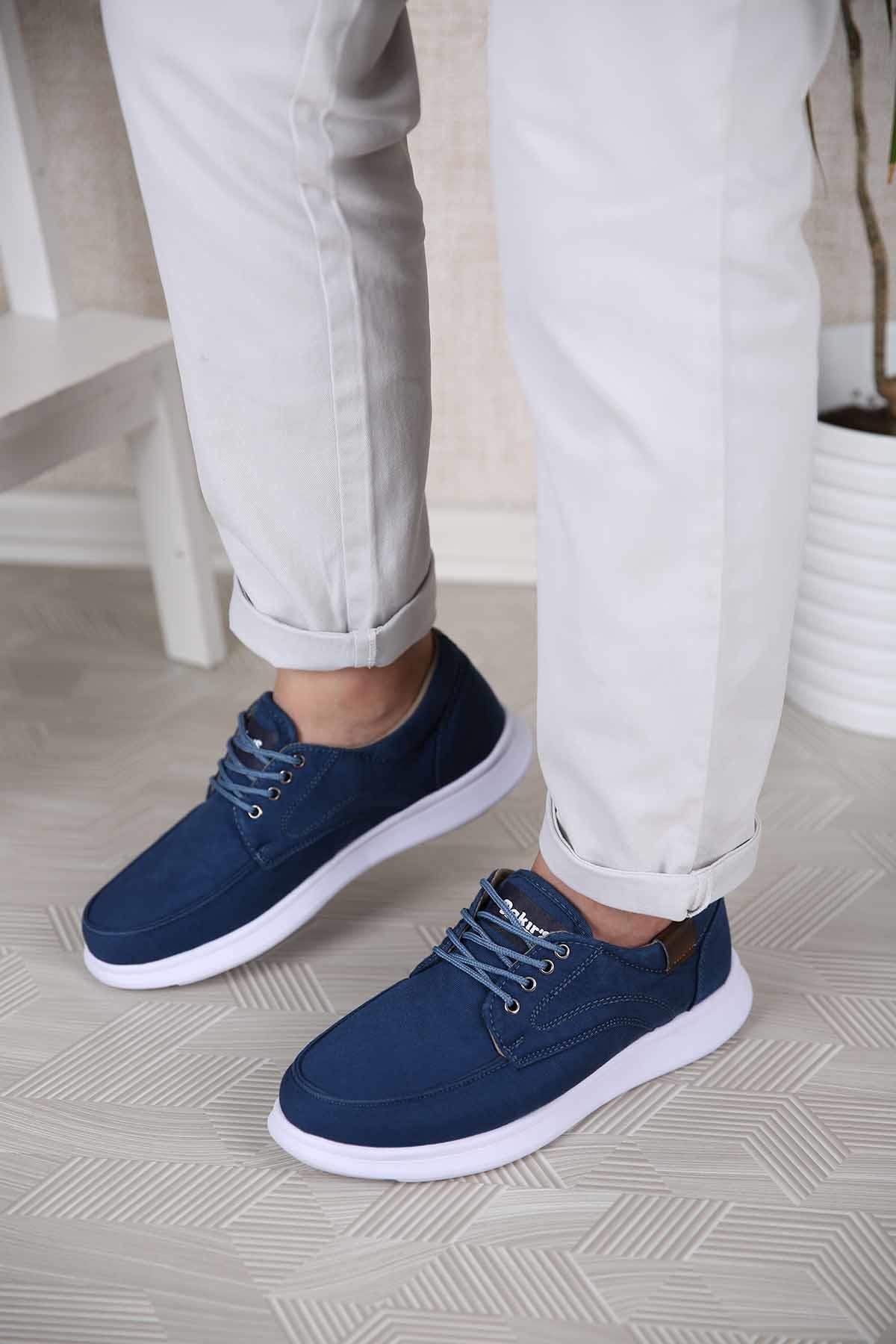 Erkek Bağcıklı Spor Ayakkabı MAVİ - Görsel 3