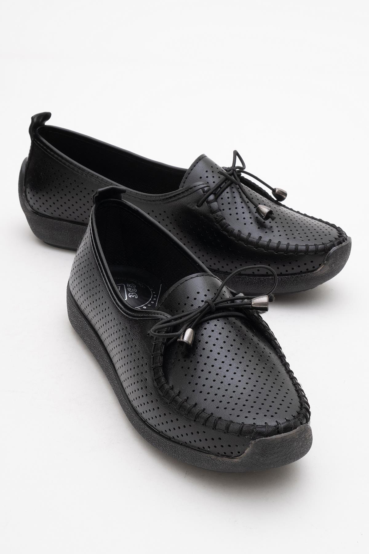 Kadın Lastik Bağcıklı Günlük Ayakkabı SİYAH - Görsel 2