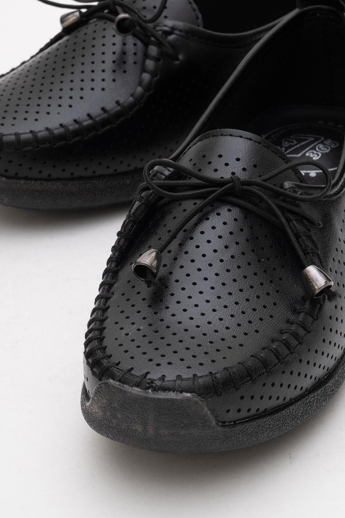 Kadın Lastik Bağcıklı Günlük Ayakkabı SİYAH - Görsel 4