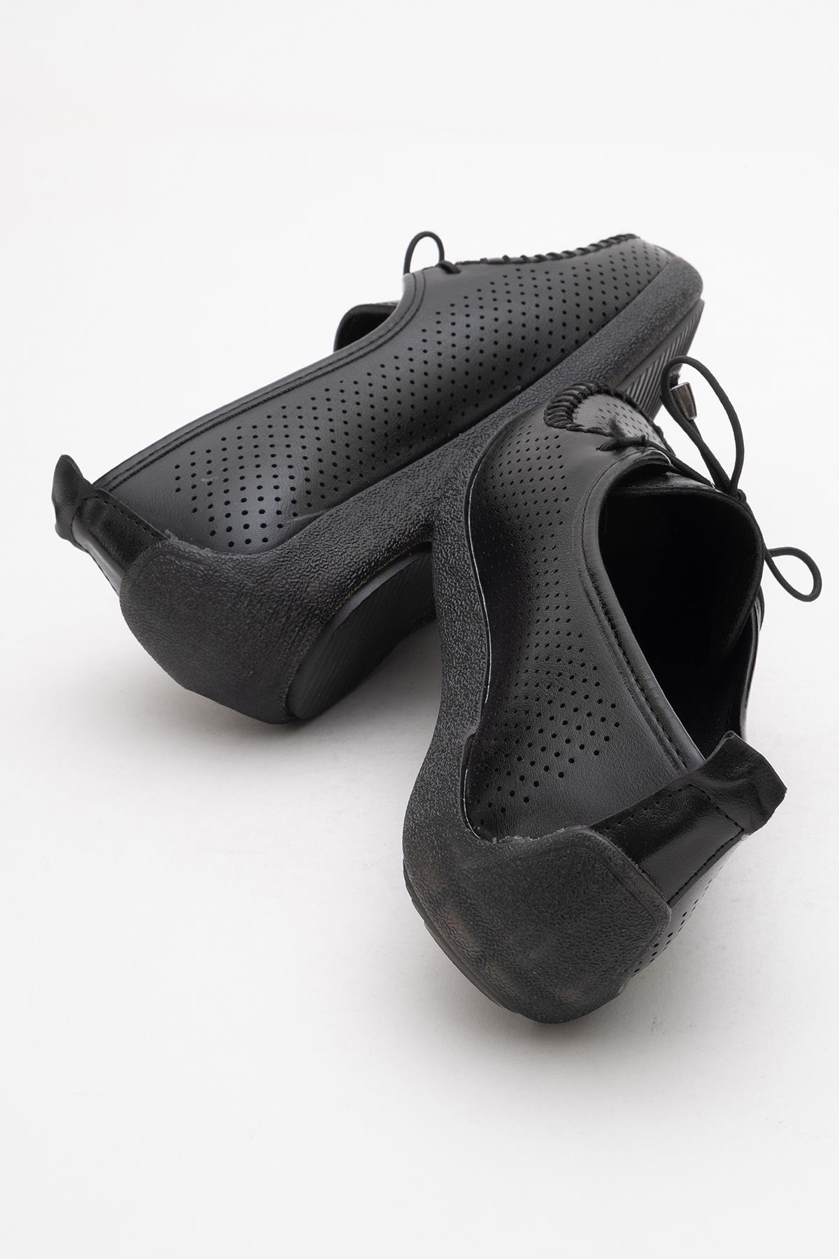 Kadın Lastik Bağcıklı Günlük Ayakkabı SİYAH - Görsel 5
