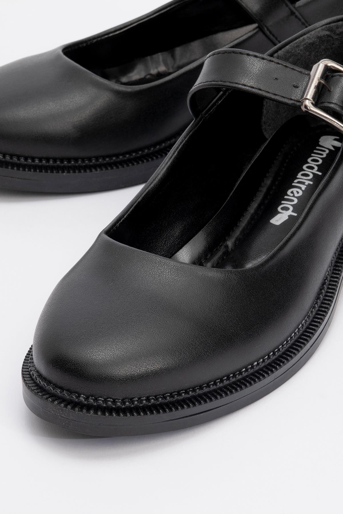 Kadın Biyeli Günlük Ayakkabı SİYAH CİLT - Görsel 4