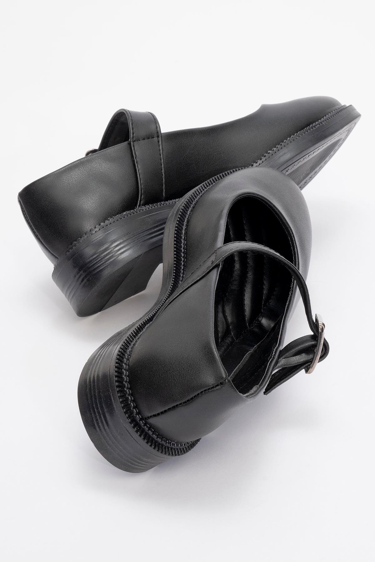 Kadın Biyeli Günlük Ayakkabı SİYAH CİLT - Görsel 5