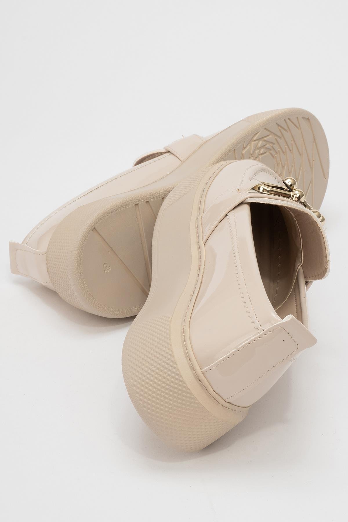 Taş Bağcıklı Kadın Spor Ayakkabı BEJ RUGAN - Görsel 5