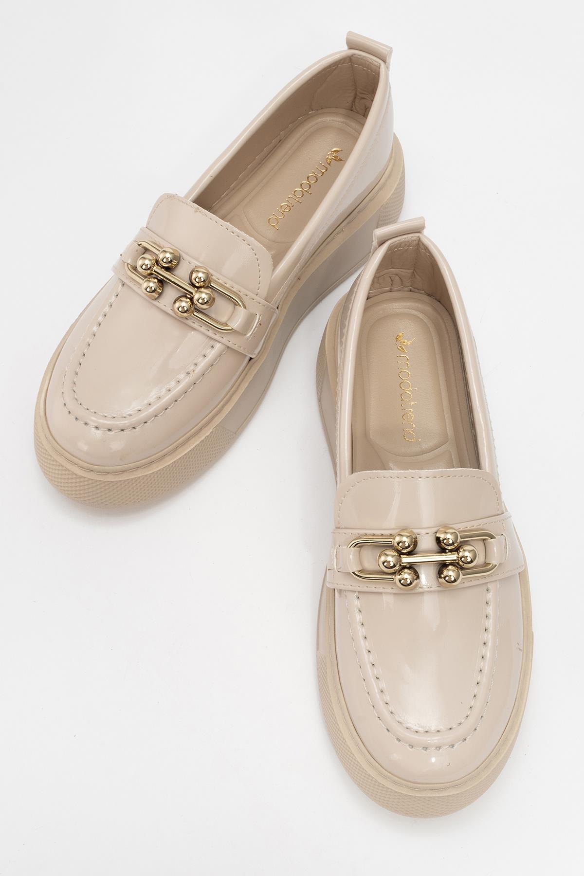 Taş Bağcıklı Kadın Spor Ayakkabı BEJ RUGAN - Görsel 6