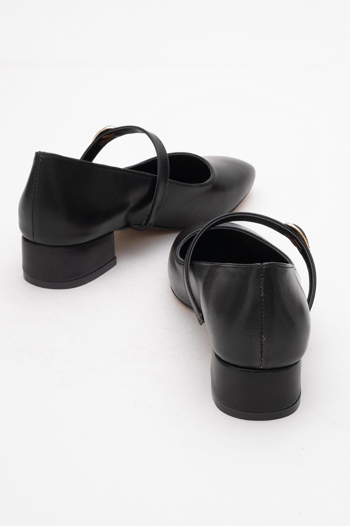 Kadın Tokalı Topuklu Ayakkabı SİYAH CİLT - Görsel 5