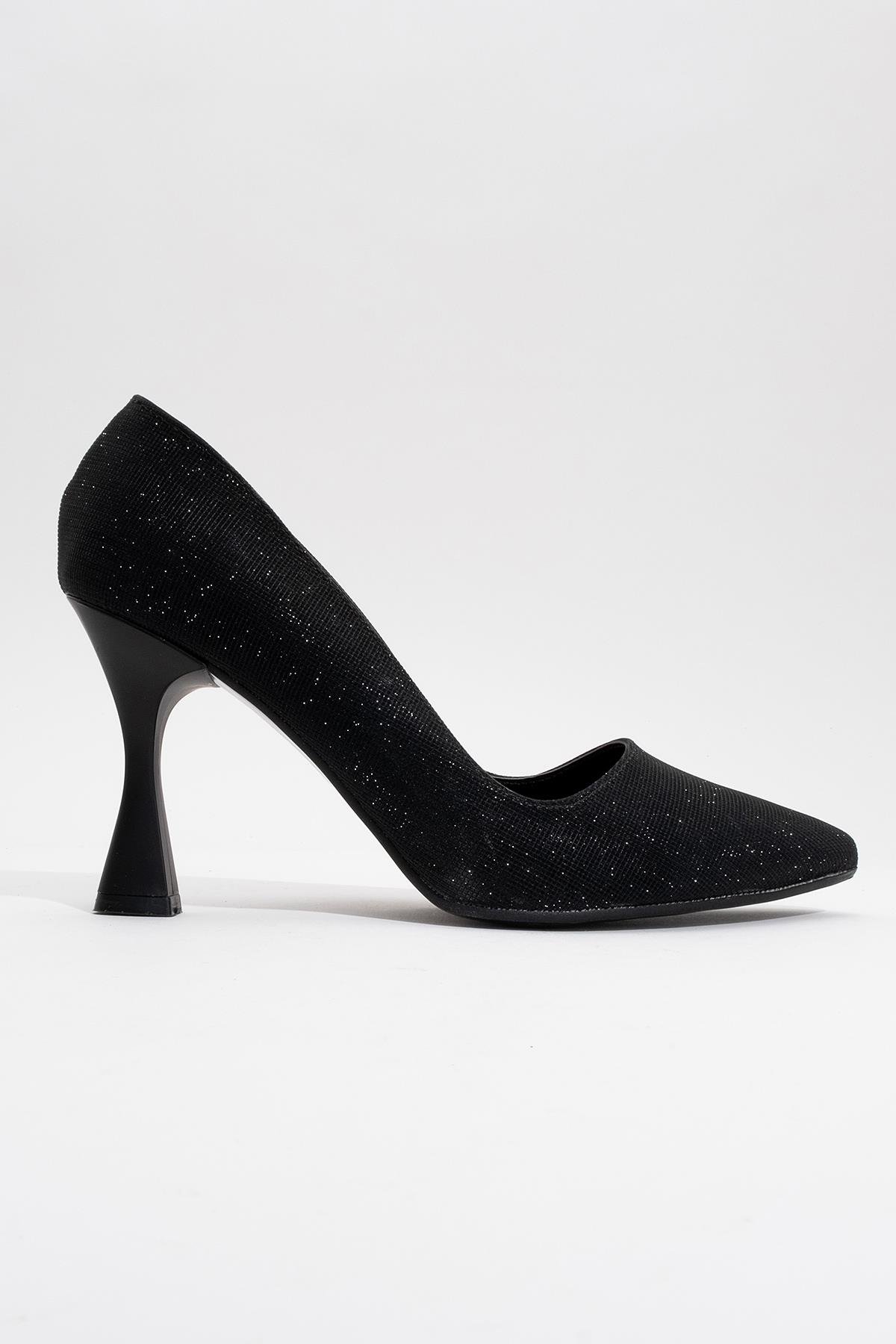 Sivri Burunlu Stiletto Ayakkabı SİYAH SİM - Görsel 2