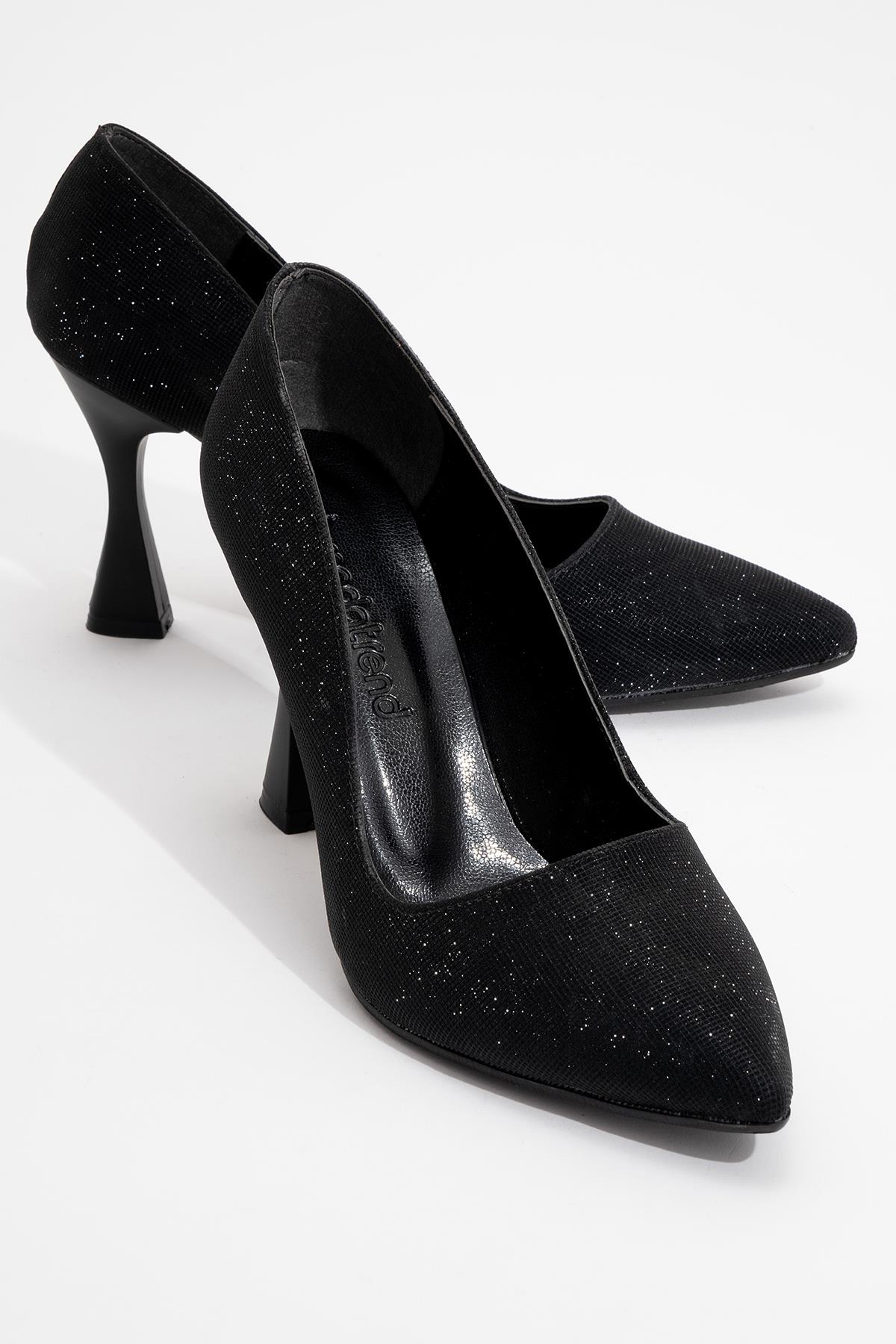 Sivri Burunlu Stiletto Ayakkabı SİYAH SİM - Görsel 3