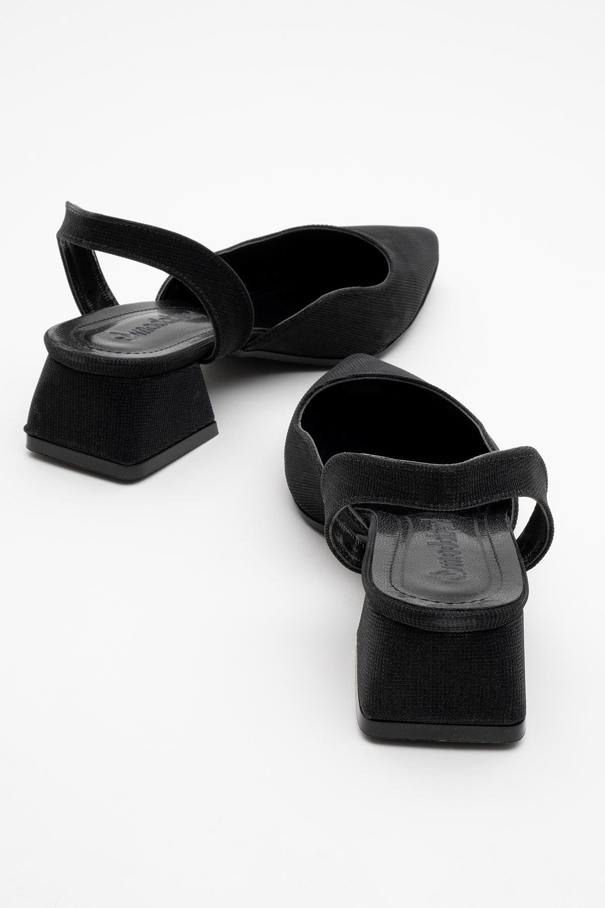 Kadın Topuklu Sandalet SİYAH SİM - Görsel 5