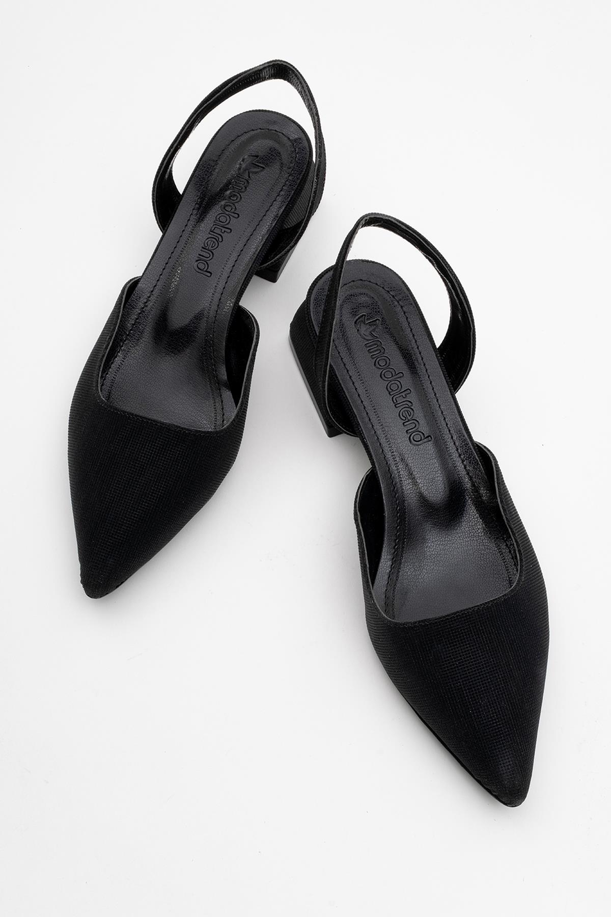 Kadın Topuklu Sandalet SİYAH SİM - Görsel 6