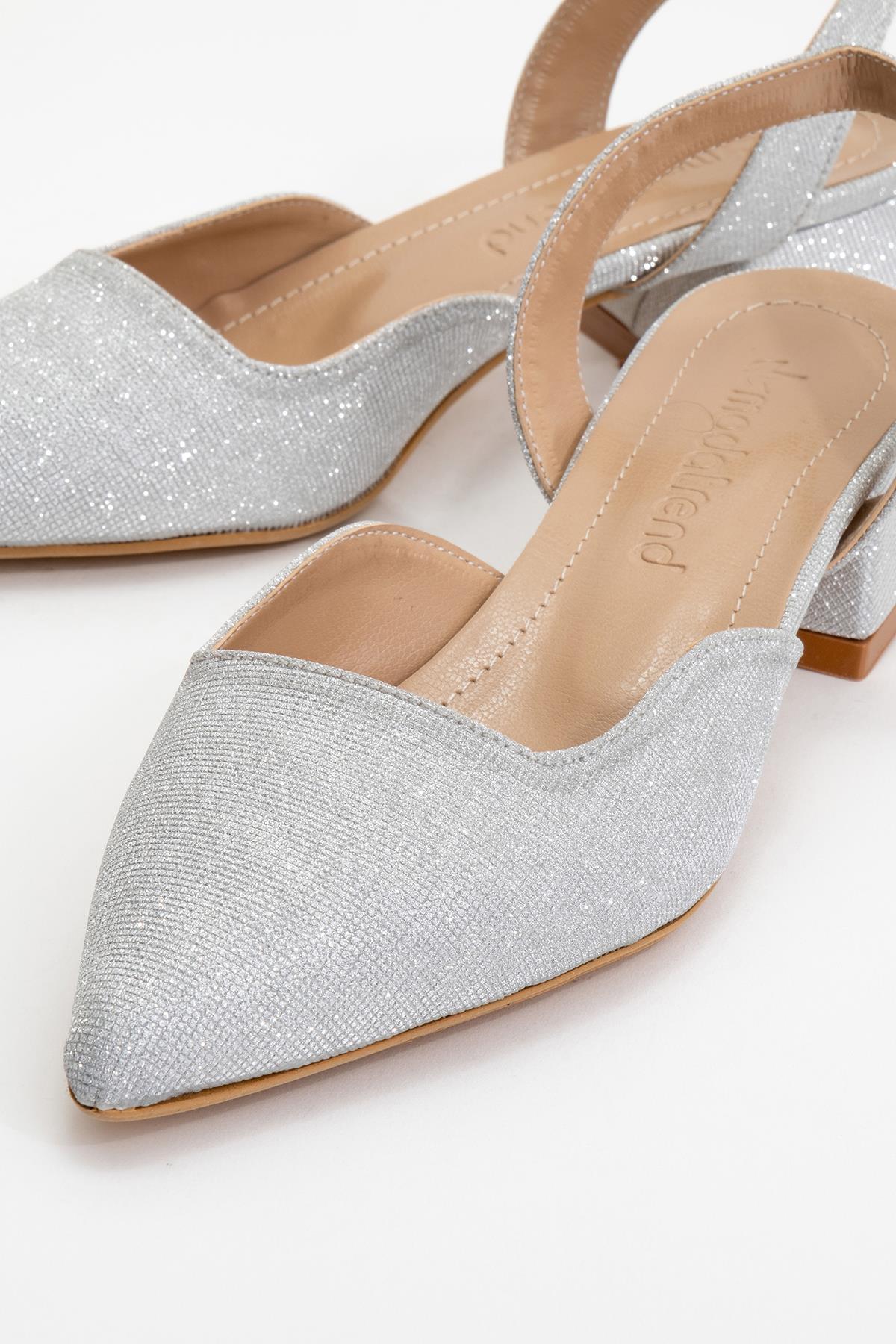 Kadın Topuklu Sandalet GÜMÜŞ SİM - Görsel 4