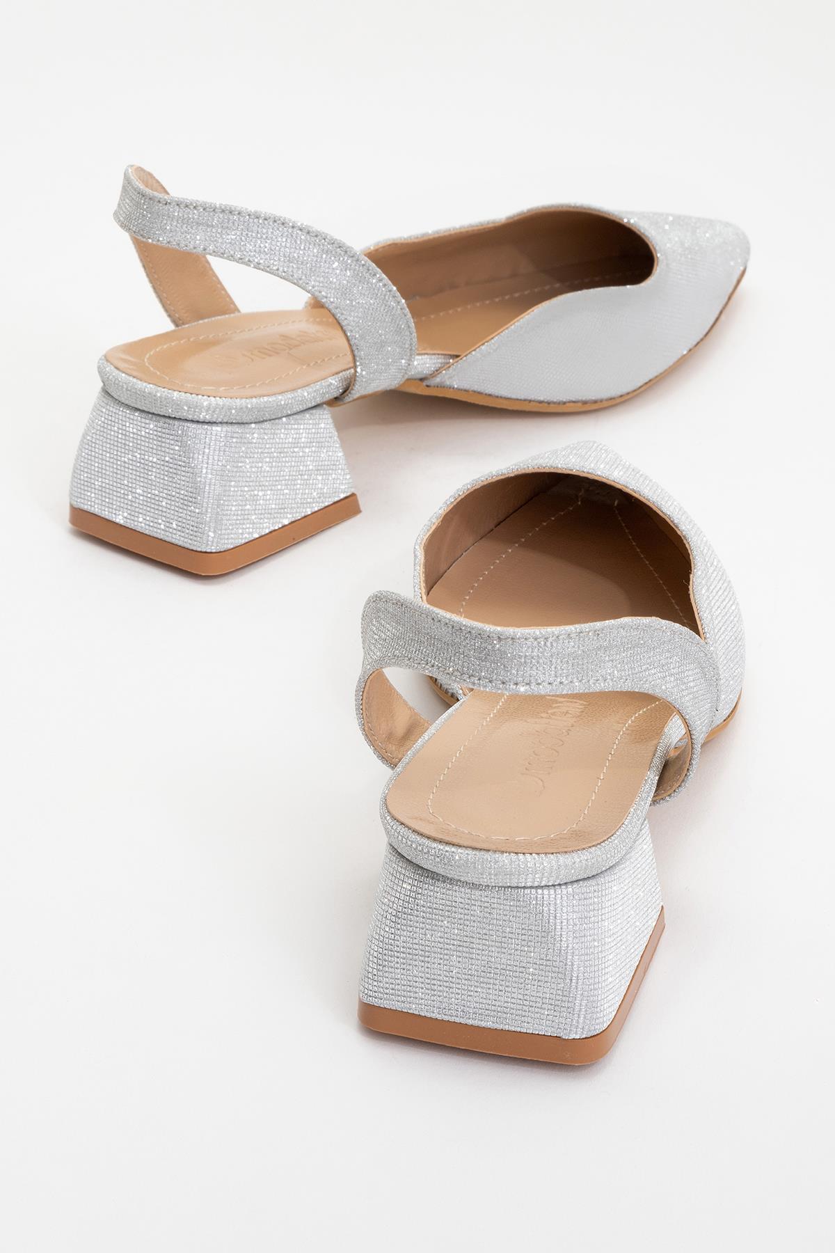 Kadın Topuklu Sandalet GÜMÜŞ SİM - Görsel 5