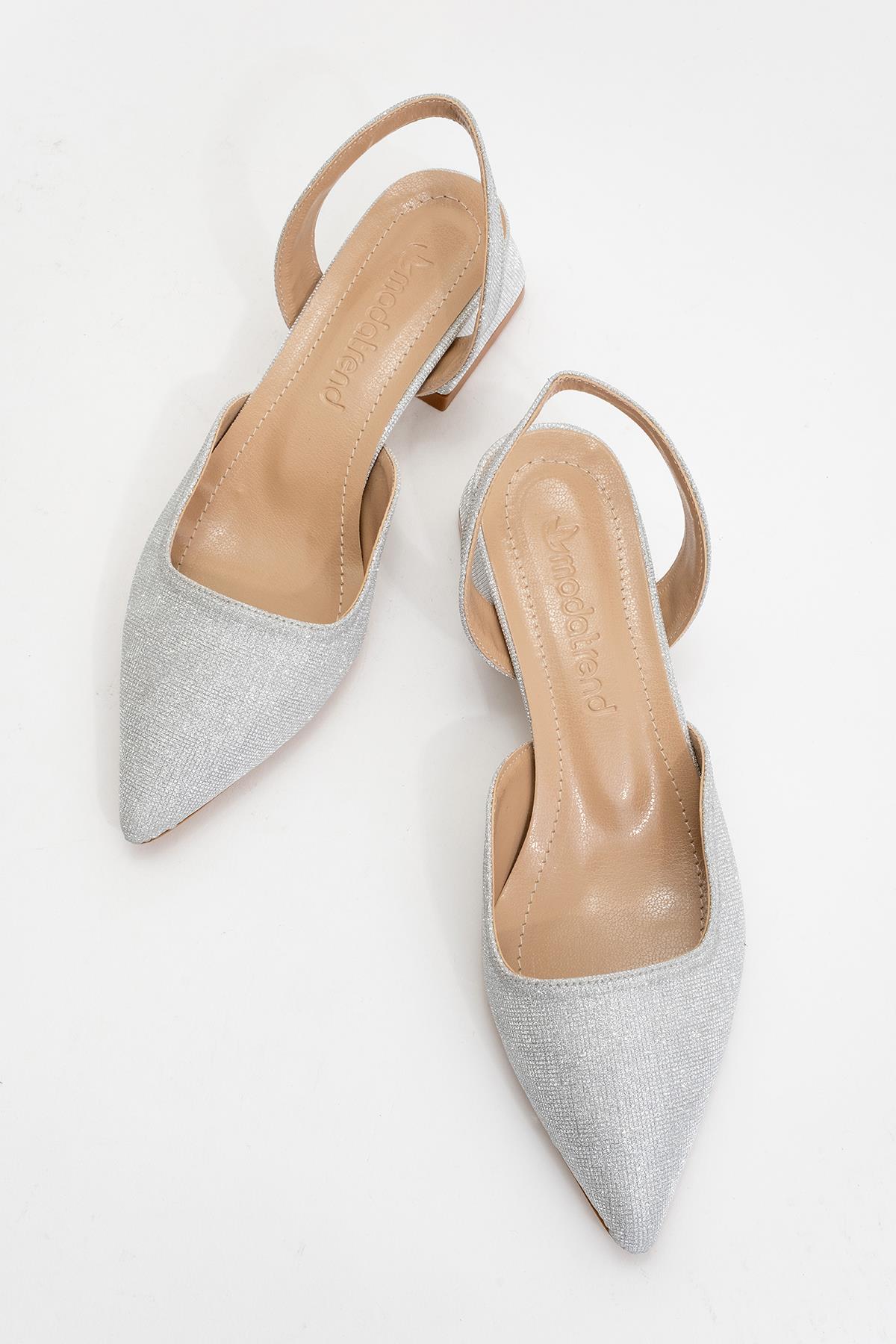 Kadın Topuklu Sandalet GÜMÜŞ SİM - Görsel 6