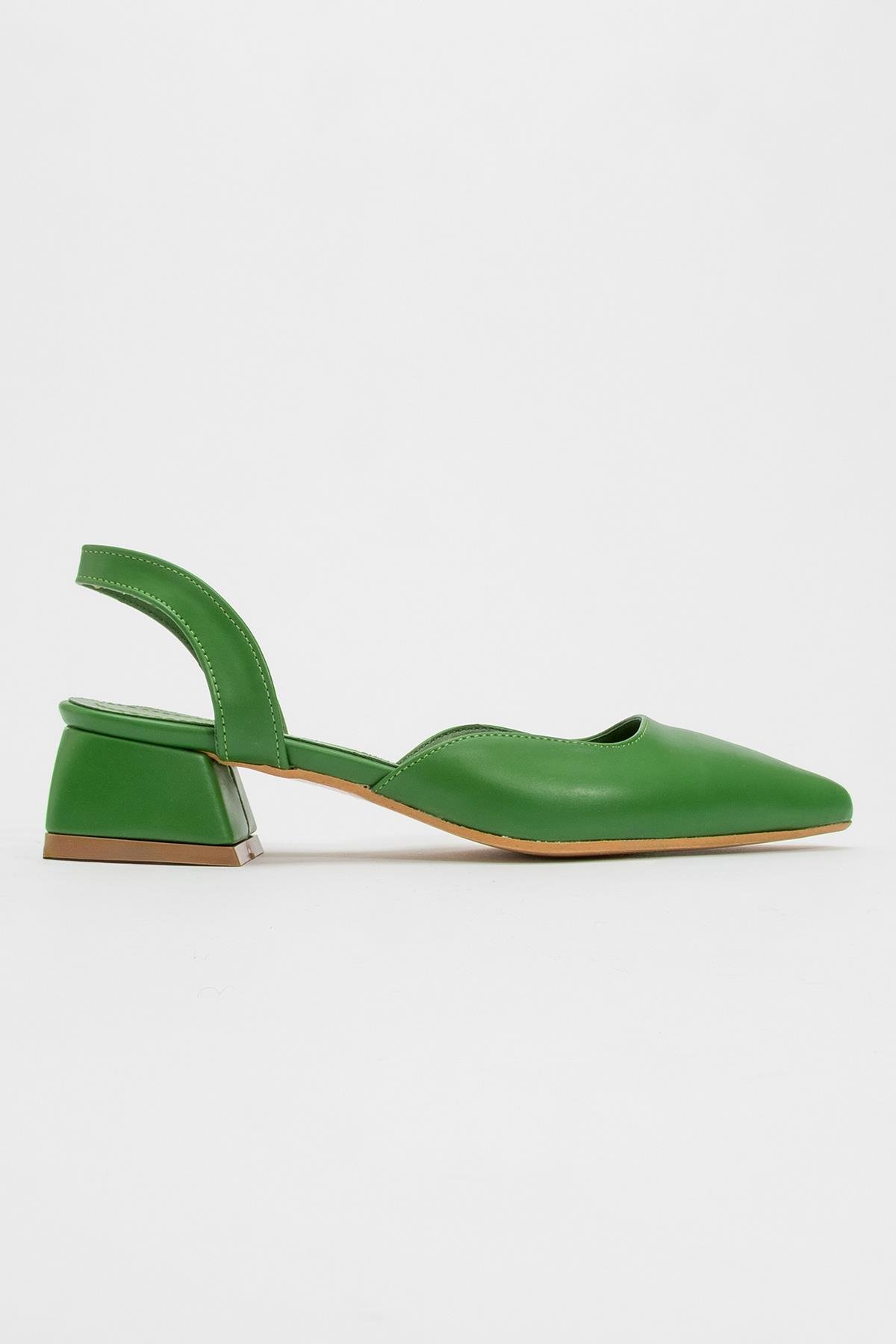 Kadın Topuklu Sandalet HAKİ YEŞİL CİLT - Görsel 2