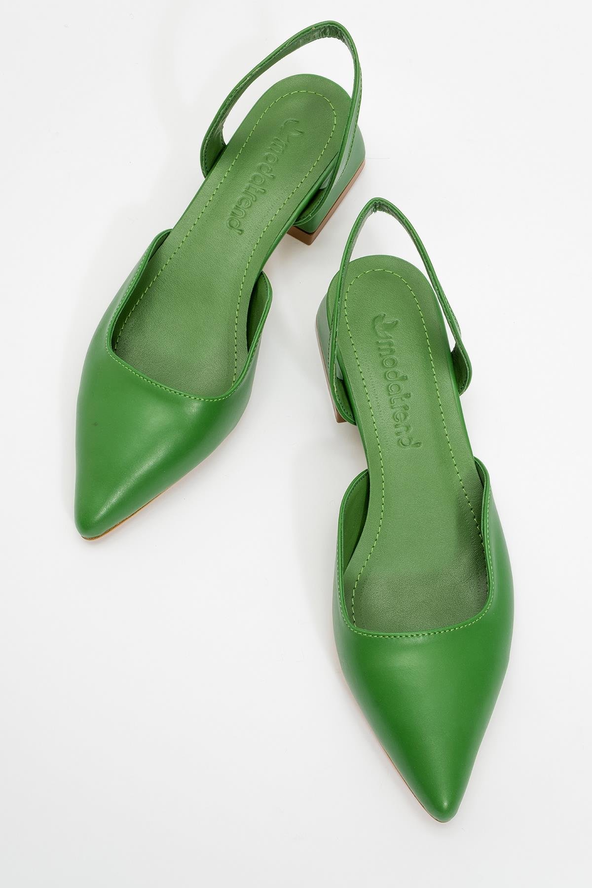 Kadın Topuklu Sandalet HAKİ YEŞİL CİLT - Görsel 6