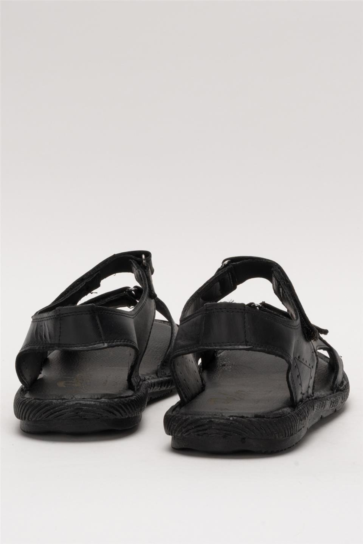 Erkek İçi Dışı Hakiki Deri Ortopetik Yazlık Esnek ve Çok Hafif Günlük Ayakkabı Sandalet SİYAH - Görsel 5