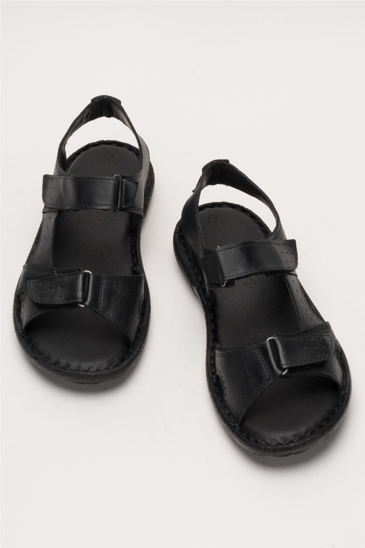 Erkek İçi Dışı Hakiki Deri Ortopetik Yazlık Esnek ve Çok Hafif Günlük Ayakkabı Sandalet SİYAH - Görsel 7