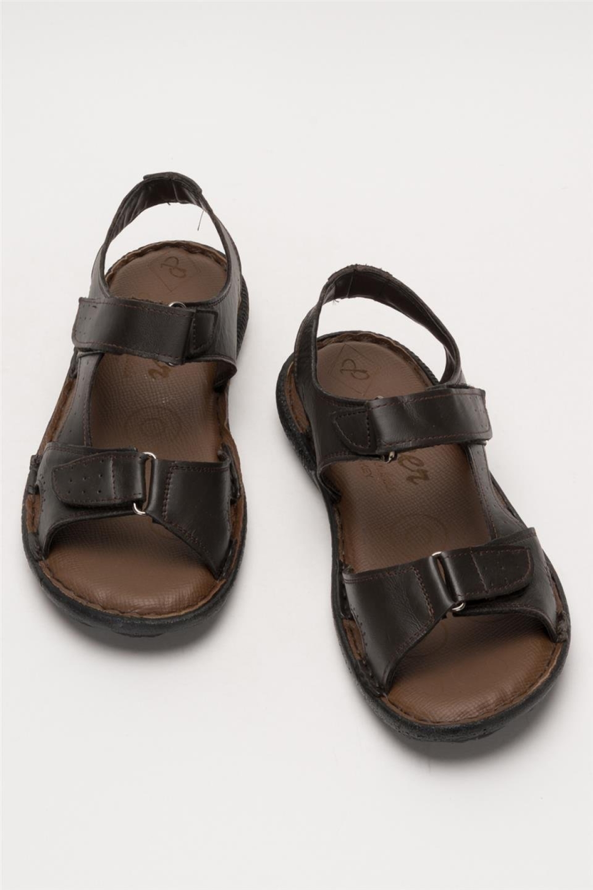 Erkek İçi Dışı Hakiki Deri Ortopetik Yazlık Esnek ve Çok Hafif Günlük Ayakkabı Sandalet KAHVERENGİ - Görsel 7