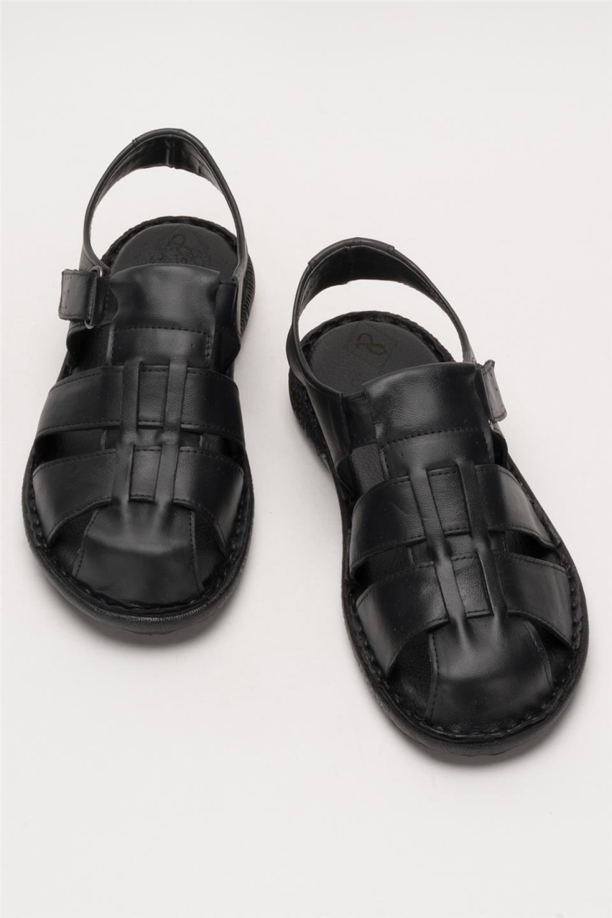 Erkek Hakiki Deri Yazlık Hafif Günlük Ayakkabı Sandalet SİYAH - Görsel 7