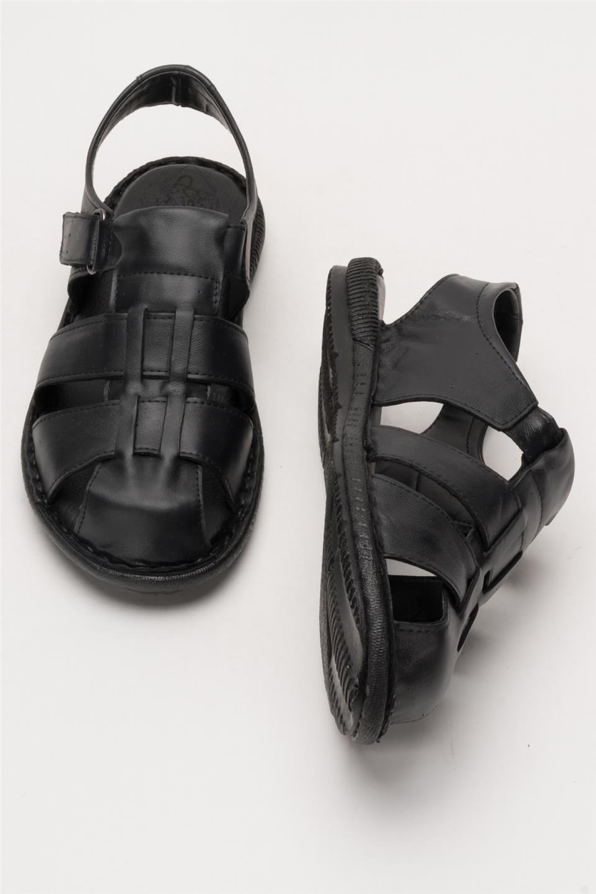 Erkek Hakiki Deri Yazlık Hafif Günlük Ayakkabı Sandalet SİYAH - Görsel 8