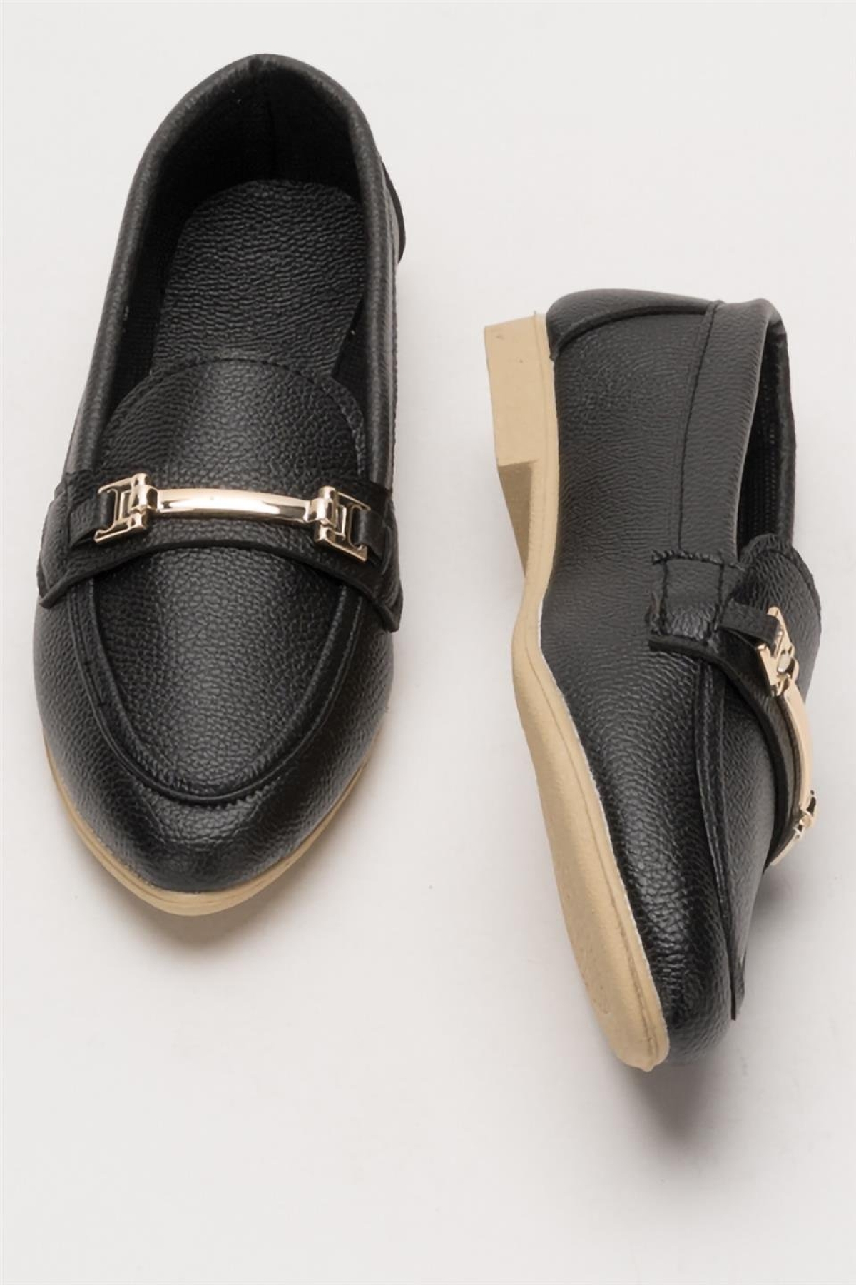 Kadın Babet Toka Detaylı Şık Rahat Günlük Ayakkabı SİYAH - Görsel 8