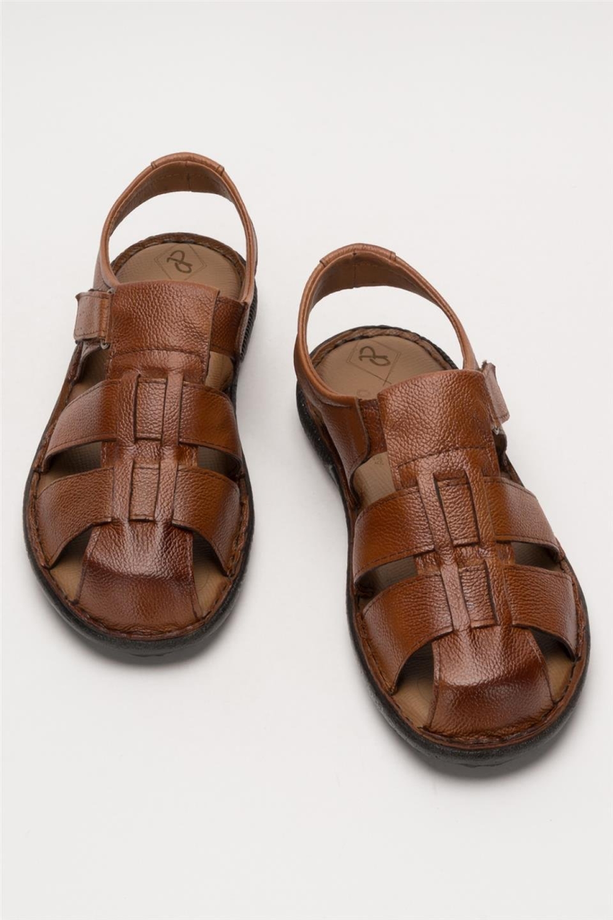 Erkek Hakiki Deri Yazlık Hafif Günlük Ayakkabı Sandalet TABA - Görsel 7