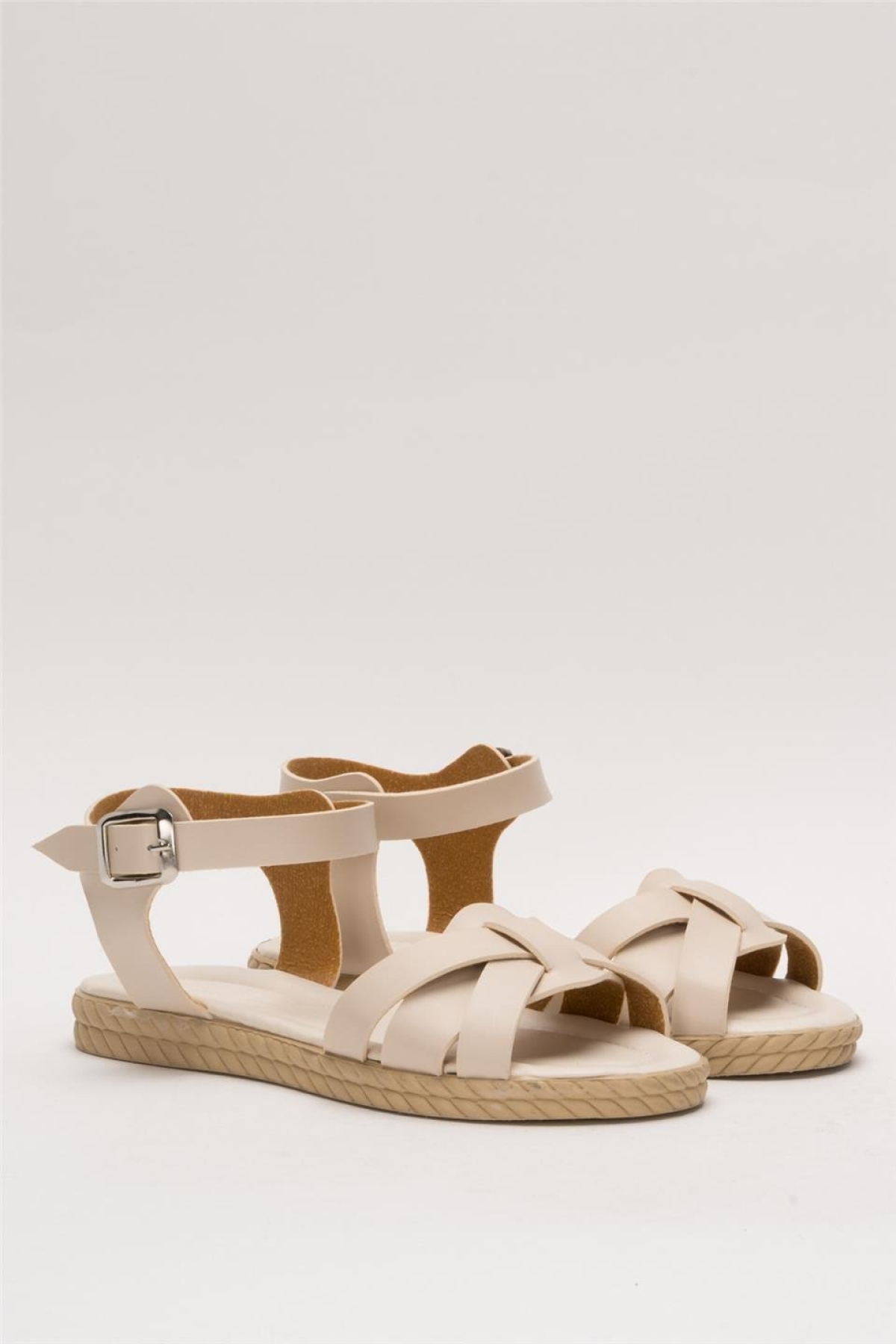Günlük Şık Rahat Kadın Sandalet BEJ - Görsel 4