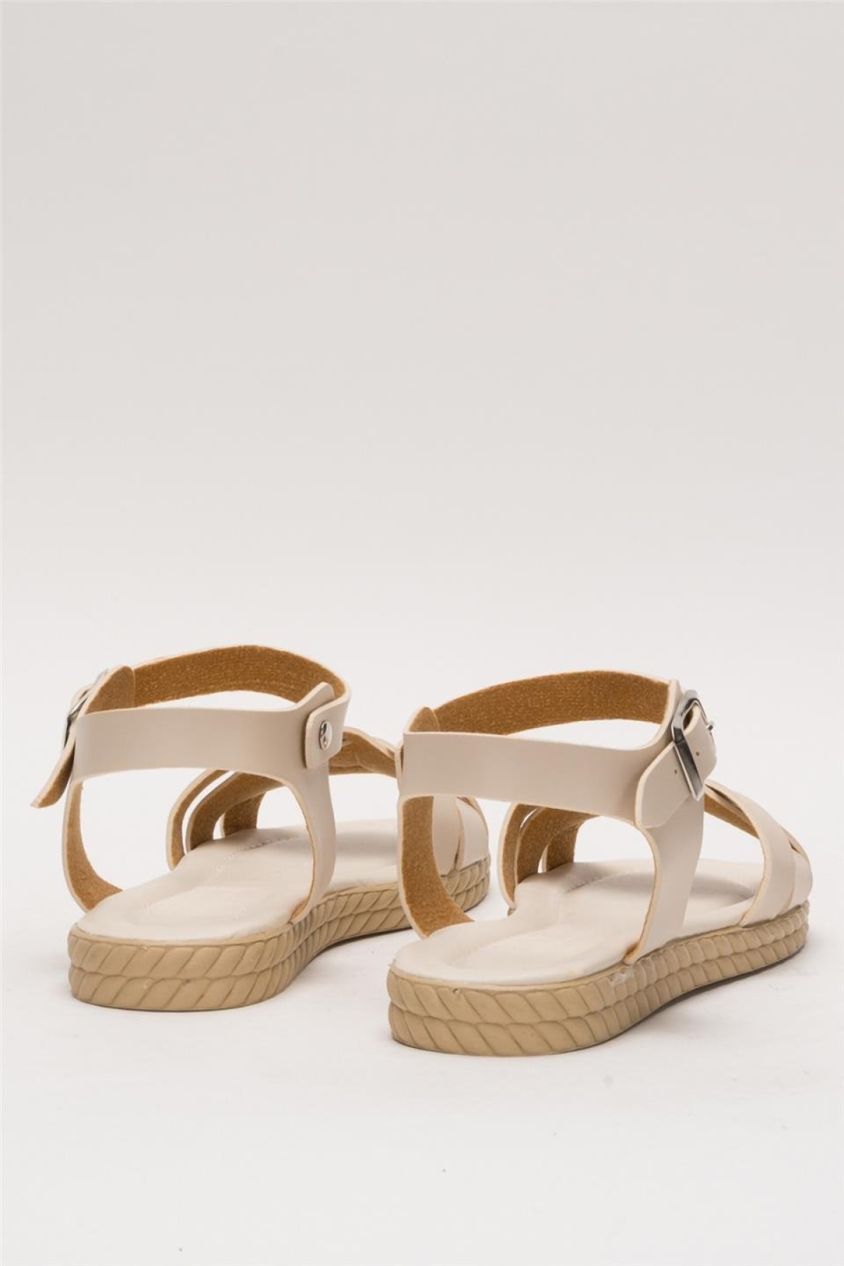 Günlük Şık Rahat Kadın Sandalet BEJ - Görsel 5