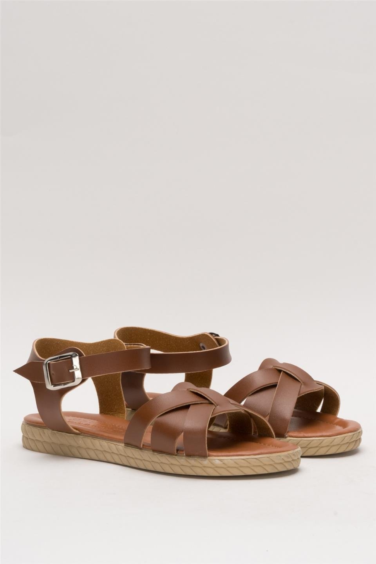 Günlük Şık Rahat Kadın Sandalet TABA - Görsel 4