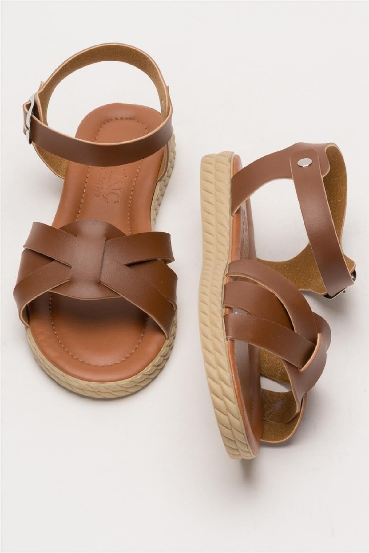 Günlük Şık Rahat Kadın Sandalet TABA - Görsel 8