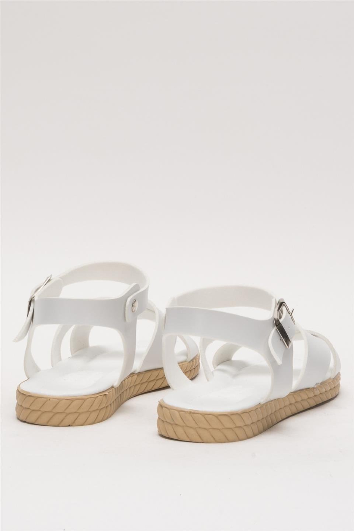 Günlük Şık Rahat Kadın Sandalet BEYAZ - Görsel 5