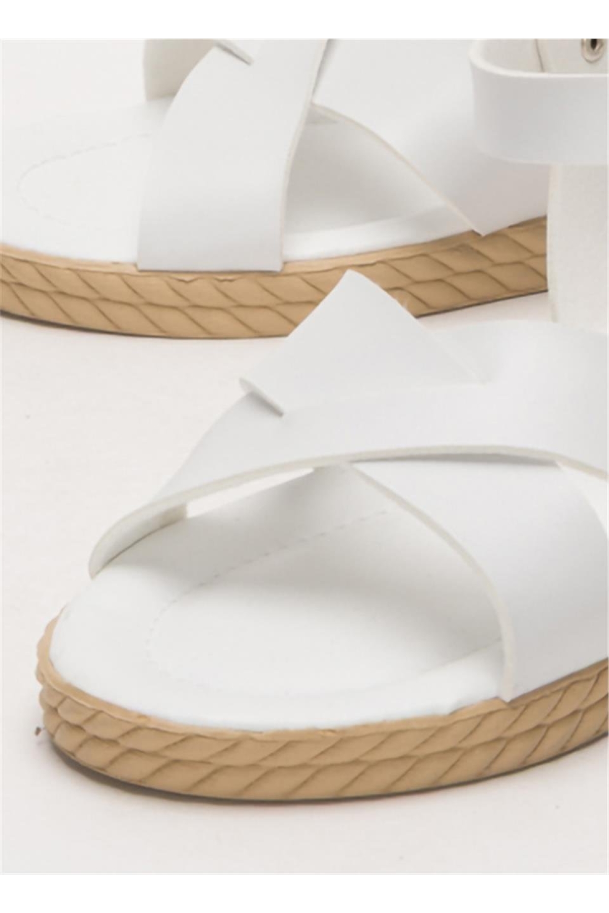 Günlük Şık Rahat Kadın Sandalet BEYAZ - Görsel 6