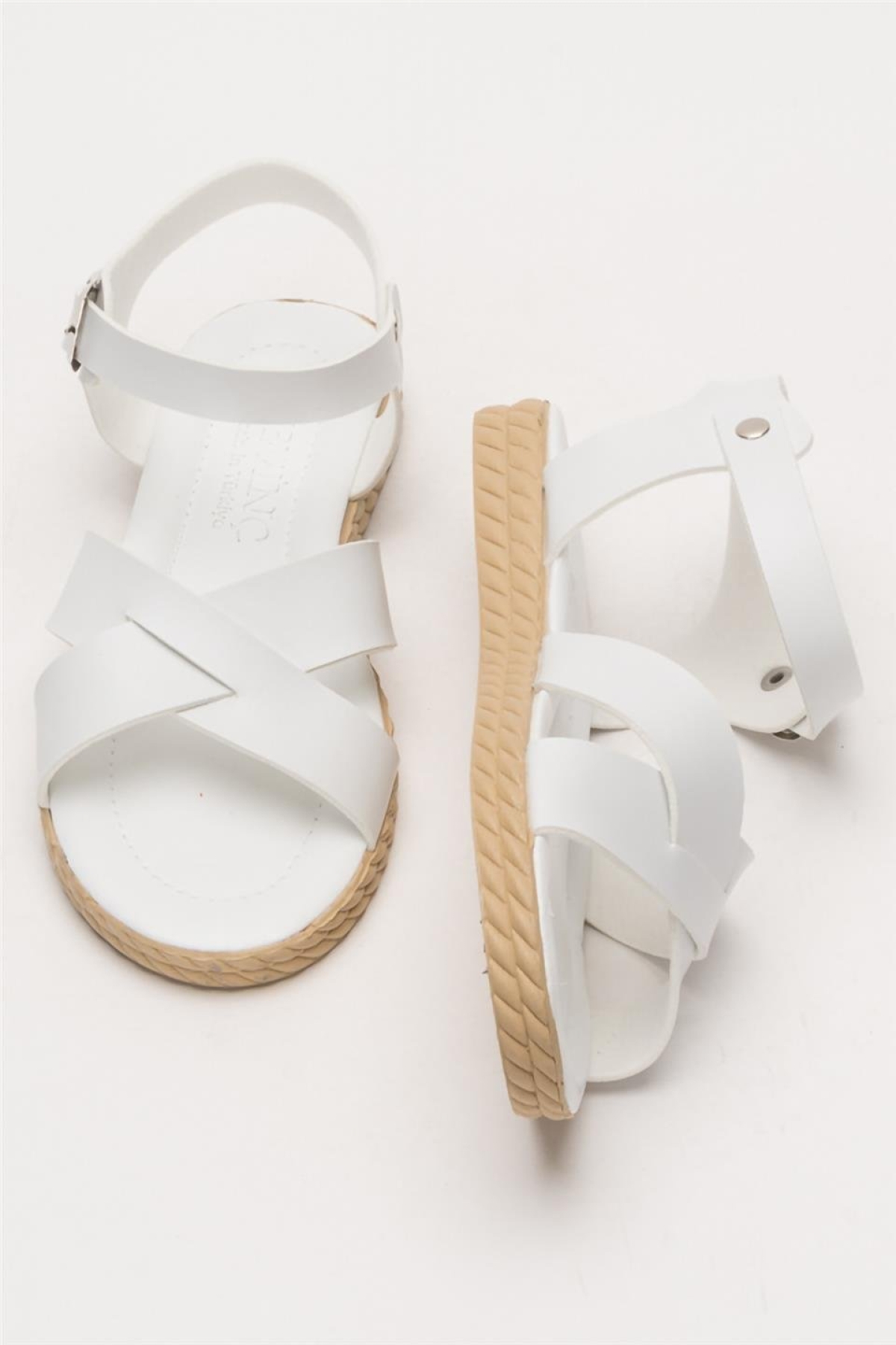 Günlük Şık Rahat Kadın Sandalet BEYAZ - Görsel 8